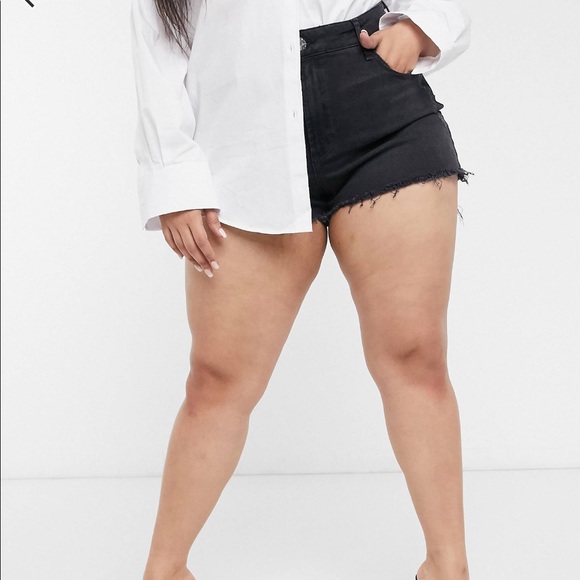 ⭐️HP⭐️NWT ASOS Curve river island denim frayed short - Picture 7 of 7